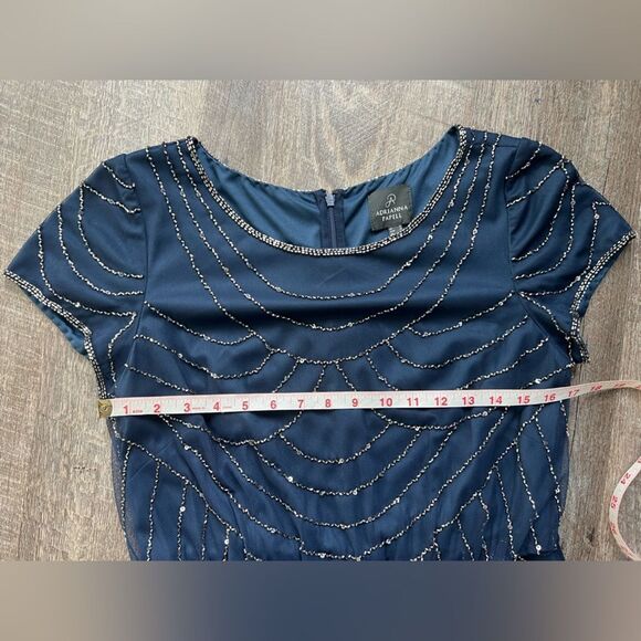 Adrianna Papell Women's Short Sleeve Blouson Beaded Gown-Size 10 - Picture 10 of 14